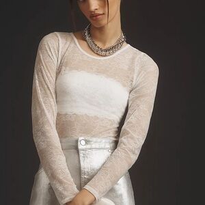 Anthropologie The Harlowe Lace Bodysuit Size Medium Never Worn